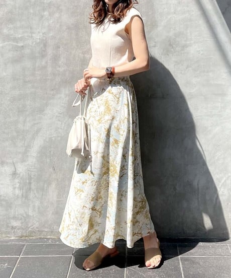 Paint pattern flare skirt