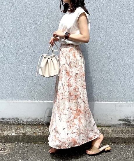 Paint pattern flare skirt