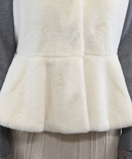 faux fur peplum vest