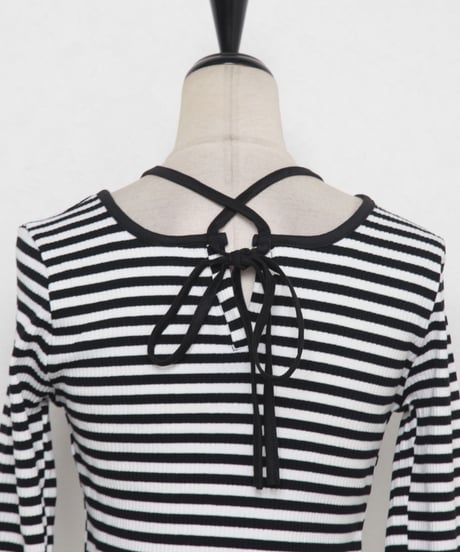 stripe back ribbon tops