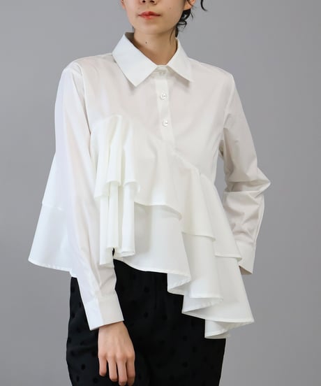 asymmetry flare blouse