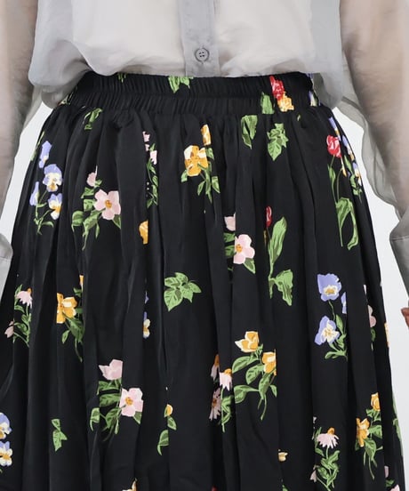 floral crush pleats skirt