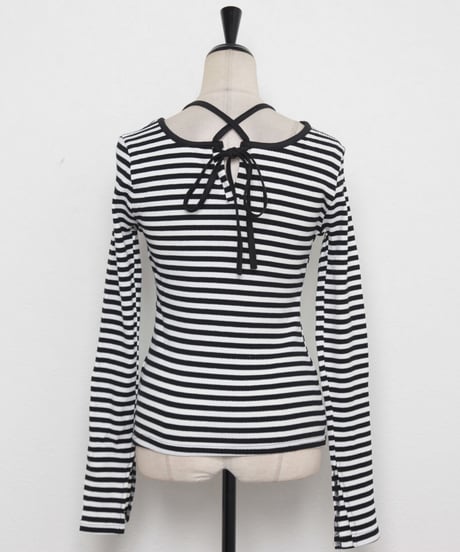 stripe back ribbon tops