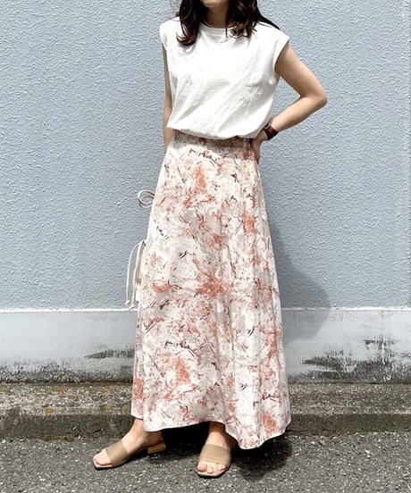 Paint pattern flare skirt