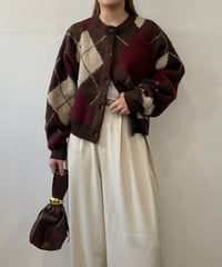 argyle knit cardigan
