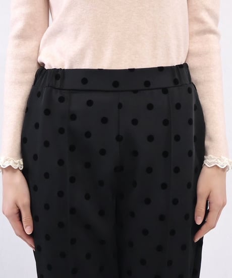 dot pattern ribbon pants