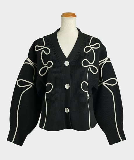 ribbon pattern cardigan