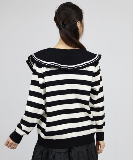 boarder with collar knit tops