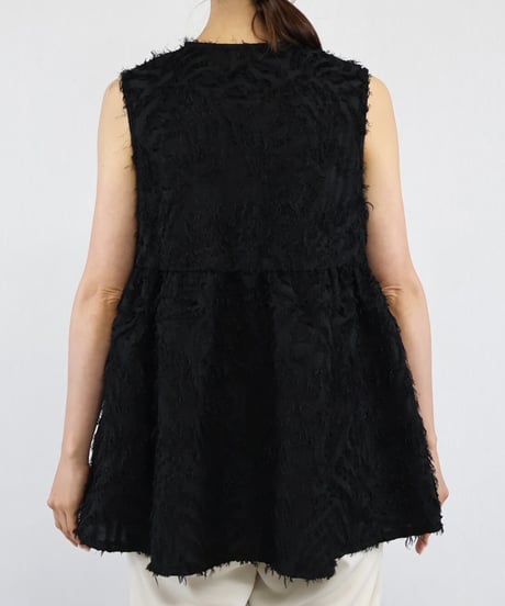 fringe jacquard vest