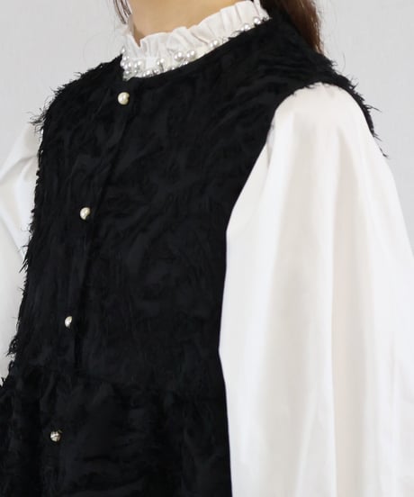fringe jacquard vest