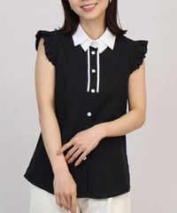 sleeveless frill blouse