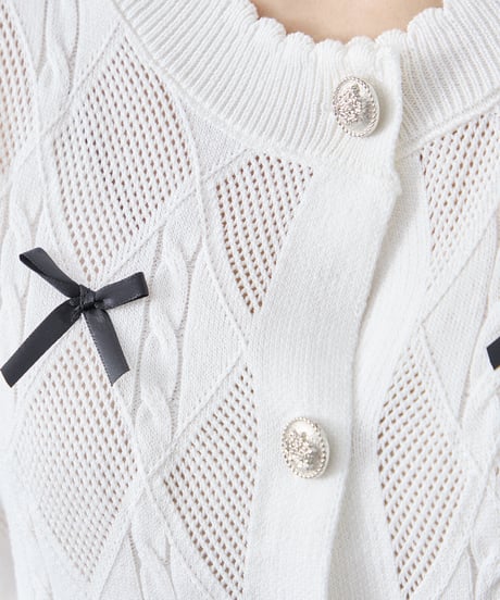 ribbon summer knit cardigan
