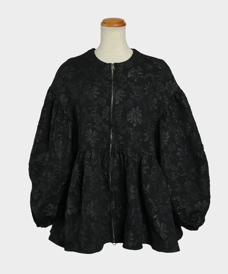 jacquard flare volume sleeve jacket