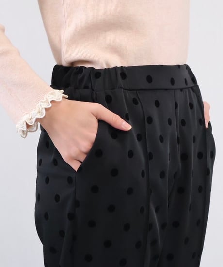 dot pattern ribbon pants