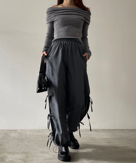 off shoulder knit pullover