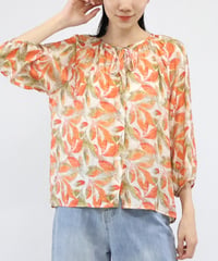 open front  ribbon blouse