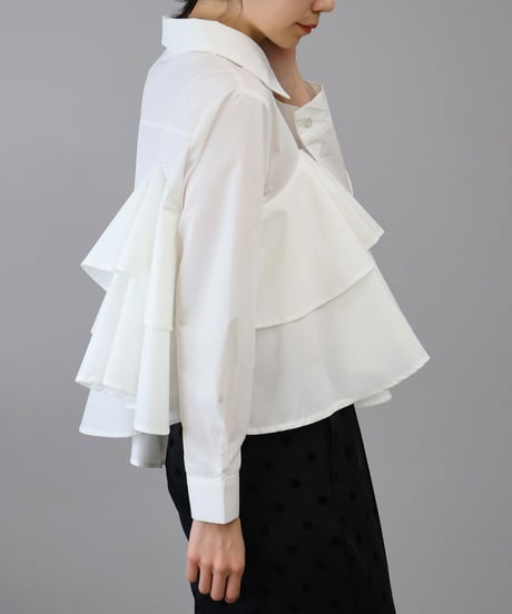 asymmetry flare blouse