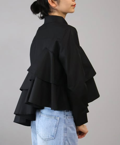 asymmetry flare blouse
