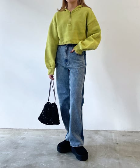 half zip short knit pullover