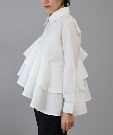 asymmetry flare blouse