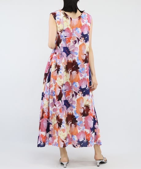 print sleeveless one-piece