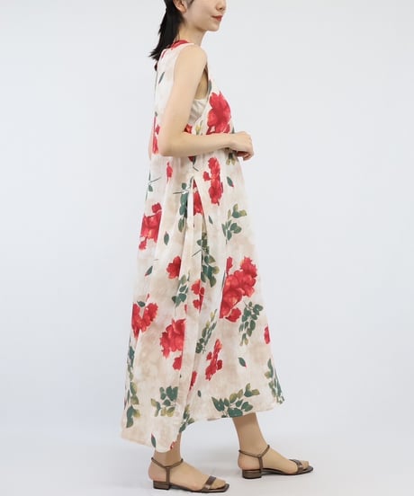print sleeveless one-piece