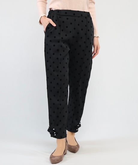 dot pattern ribbon pants