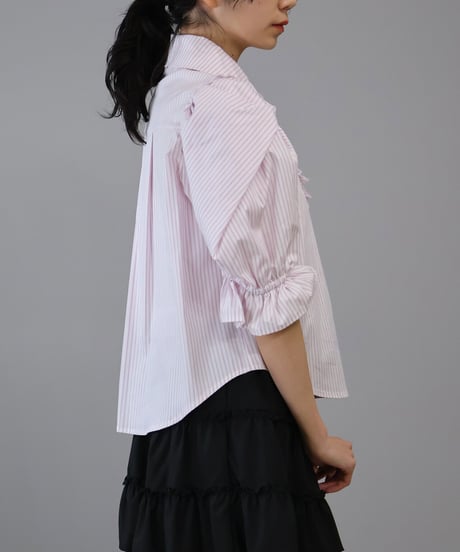 big sleeve frill blouse