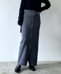 zip up knit skirt