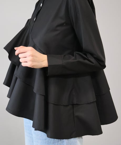 asymmetry flare blouse