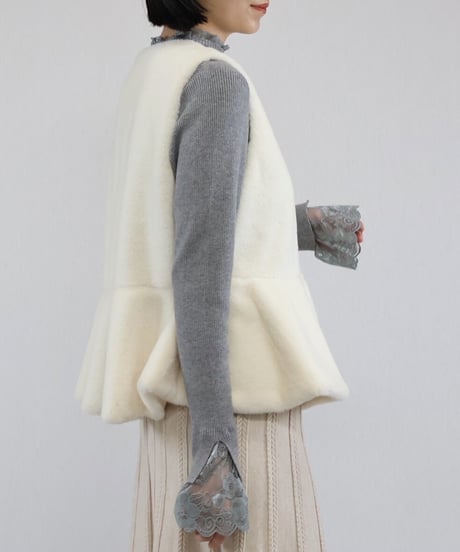 faux fur peplum vest