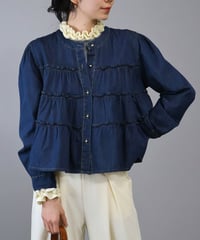 denim frill jacket