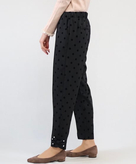 dot pattern ribbon pants