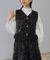 sequin frill vest