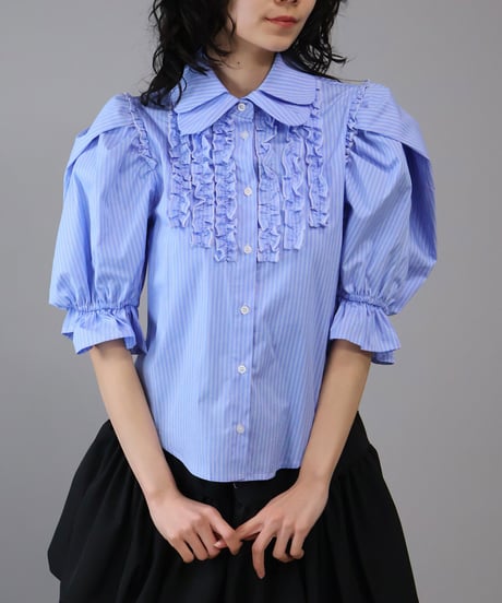 big sleeve frill blouse