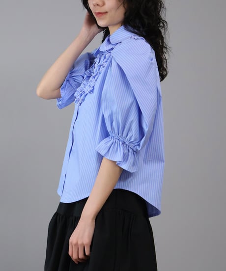 big sleeve frill blouse