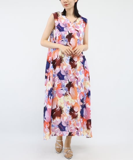 print sleeveless one-piece