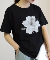 beaded flower logo t-shirt