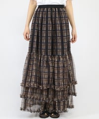 check pattern frill skirt