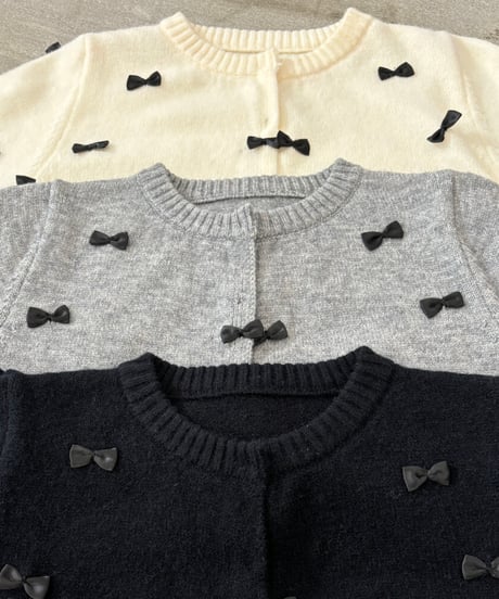 ribbon motif knit cardigan