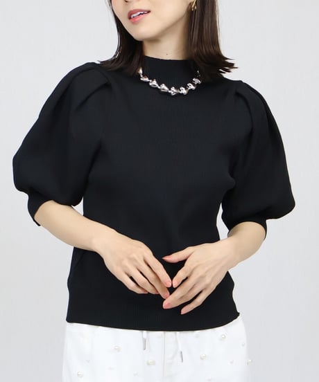 volume sleeve knit tops