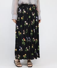 floral crush pleats skirt