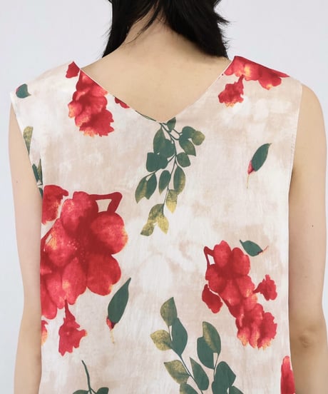 print sleeveless one-piece