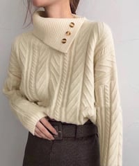 ruff turtle neck knit tops