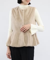 faux fur peplum vest