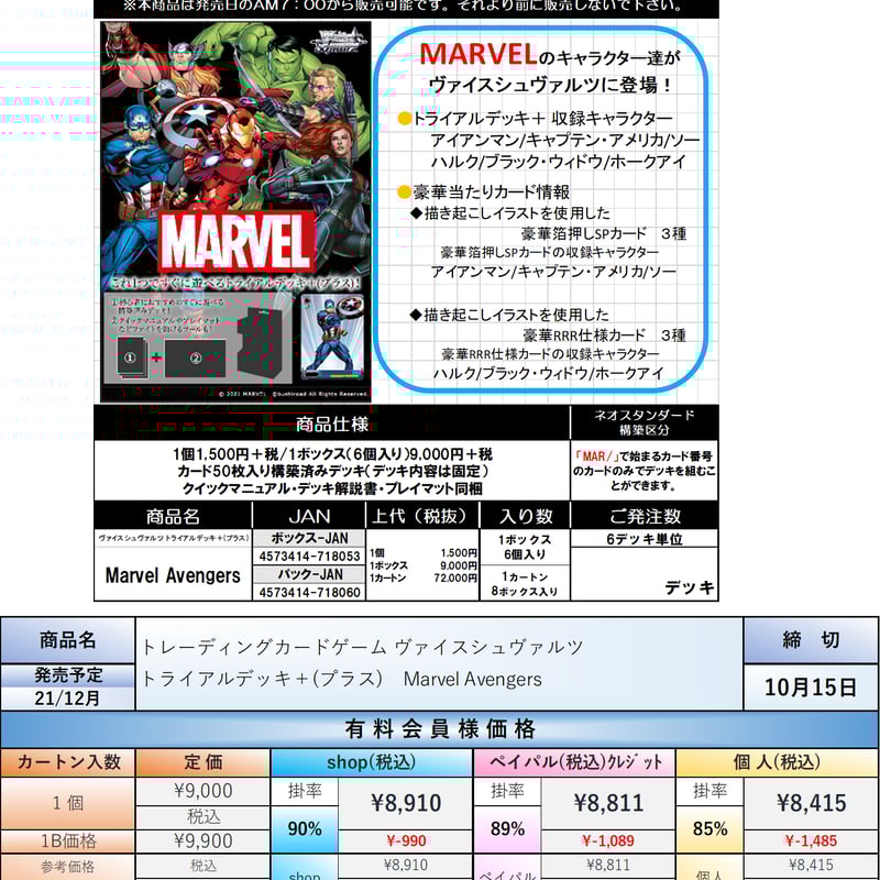 21.12月発売☆】ヴァイスシュヴァルツ トライアルデッキ＋(プラス