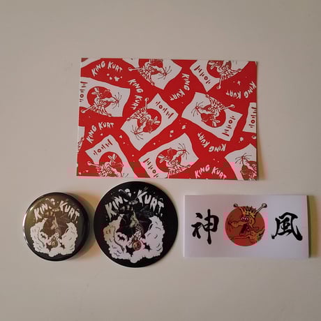 KING KURT JAPAN TOUR 2023 缶バッチ、ステッカーセット Pin Button and Stickers set