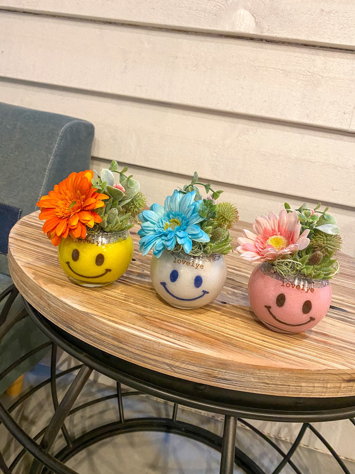 スマイリー にこちゃん 造花 へ インテリア フラワー