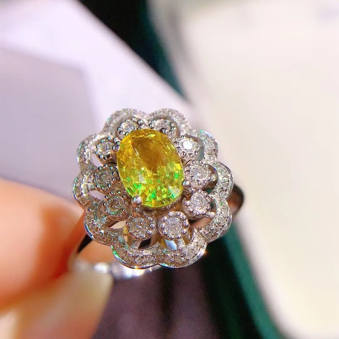 18K イエローサファイアリング1.2ct