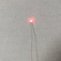 ポリウレタン0.14mm仕様　赤色チップＬＥＤ　抵抗付き　配線済み　５本セット